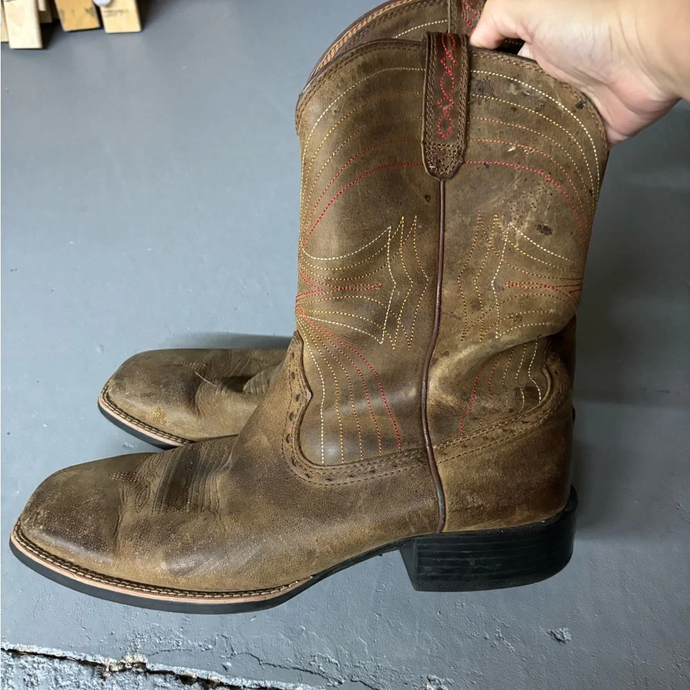 Ariat Sport Wide Square Toe Cowboy Boot Size 13D - Picture 2 of 5